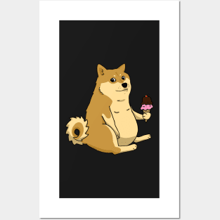 chubby shiba inu doge Posters and Art